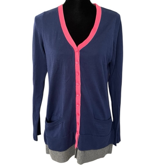 Victorias Secret Cotton Cardigan Sweater Preppy Y2K College Medium long layered - Picture 1 of 6